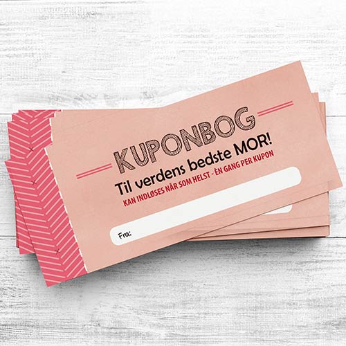 Gavekort Til Mor Samlet Kuponhæfte Fra Børnene