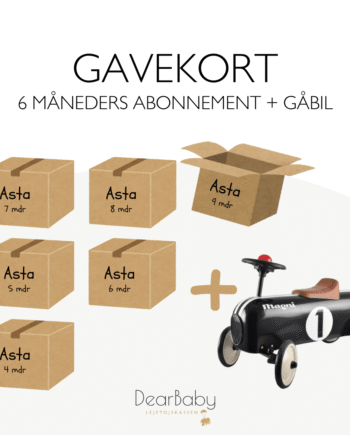 Legetøjskasser Måneders Abonnement  Gratis Gåbil Gavekort