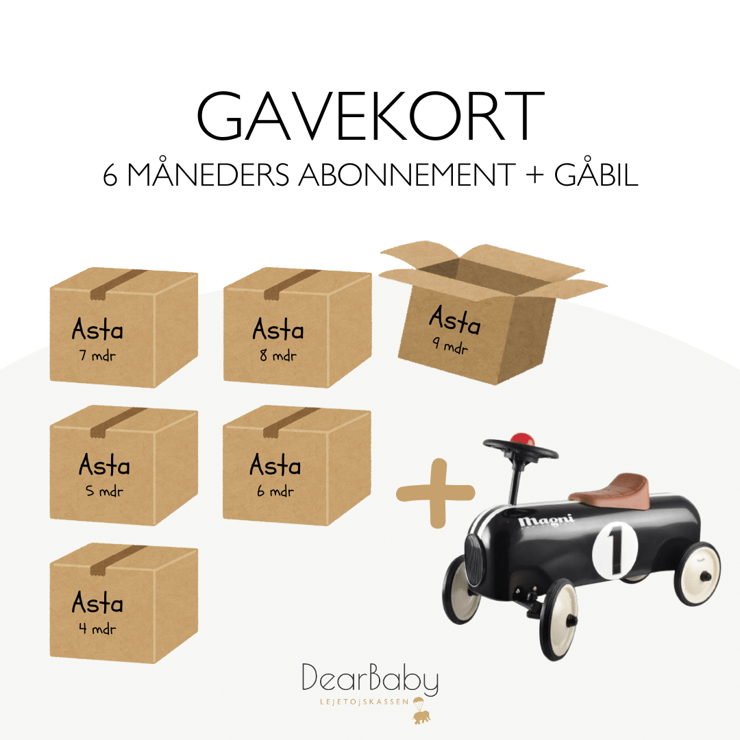 Legetøjskasser Måneders Abonnement Gratis Gåbil Gavekort