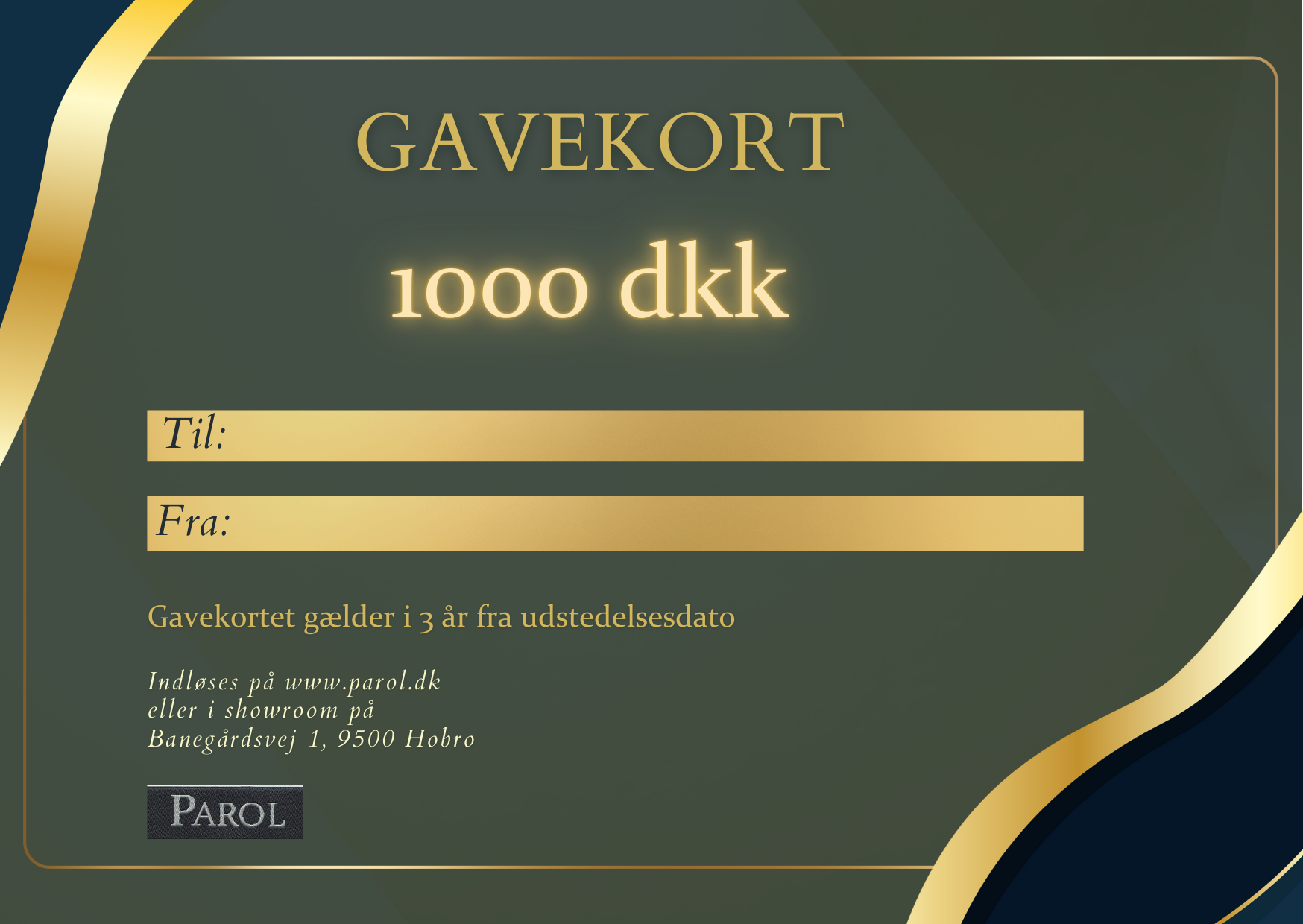 Parol Gavekort 1000 Dkk
