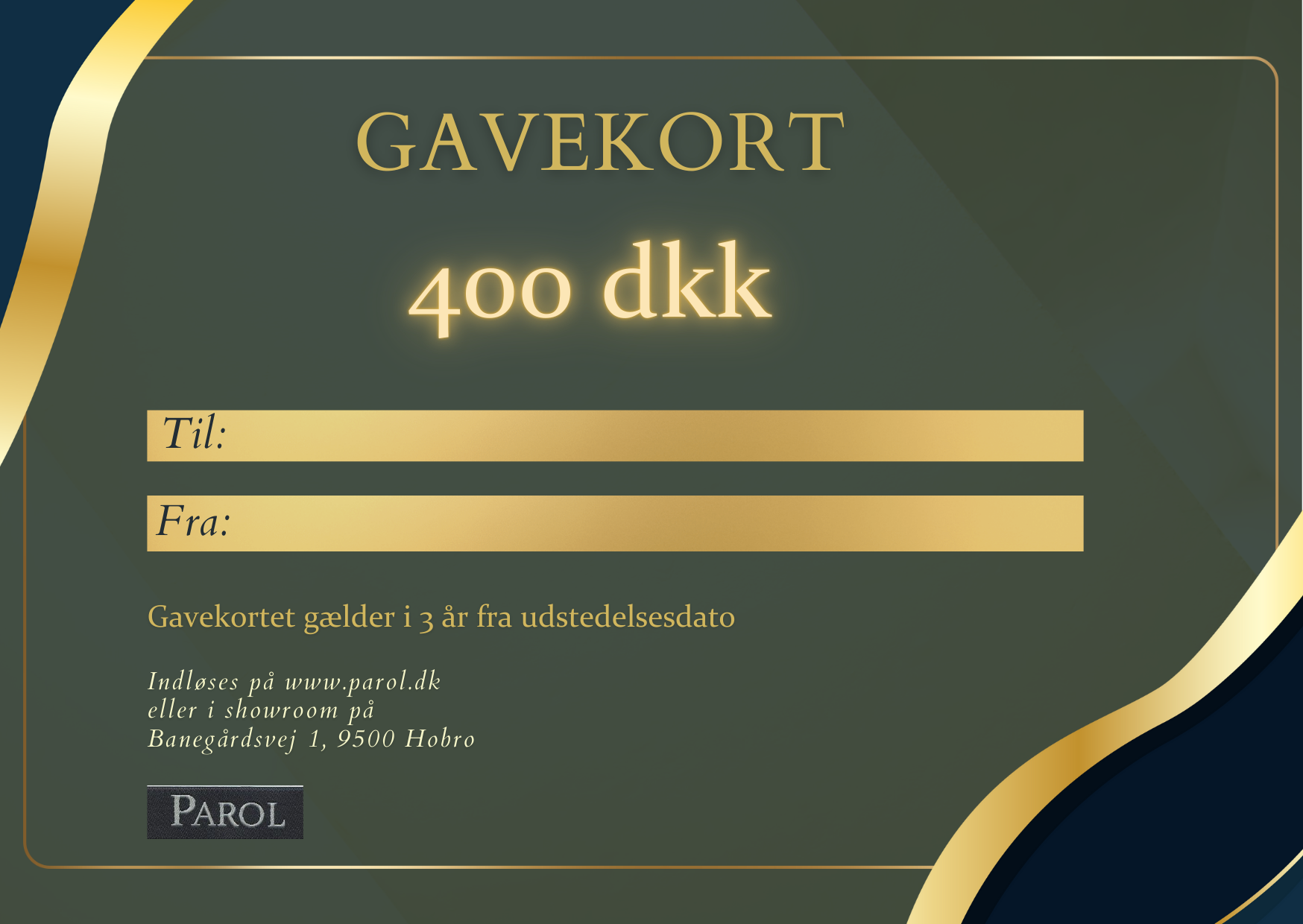 Parol Gavekort 400 Dkk